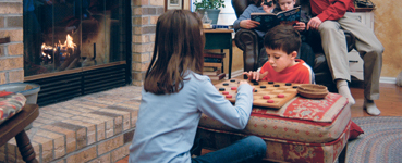 Kids playing on the living room floor