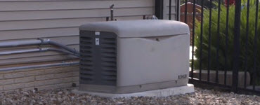 Natural gas generator in a backyard